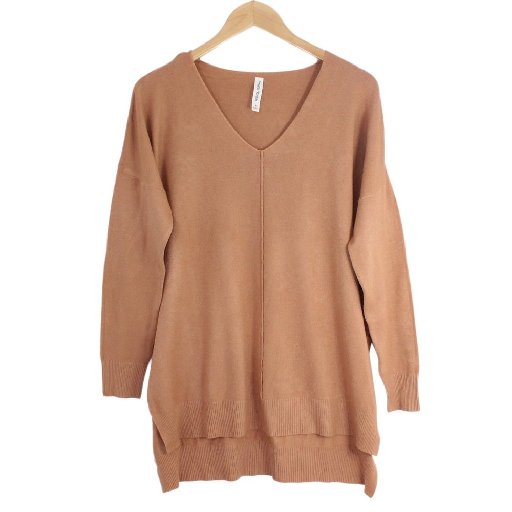 ZENANA vNeck Oversize Knit Viscose Blend Long Sleeve Top - Small - NWOT